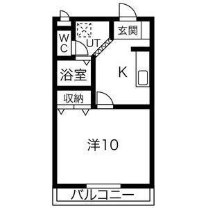 ヴィラリベルテ(1K/1階)の間取り写真