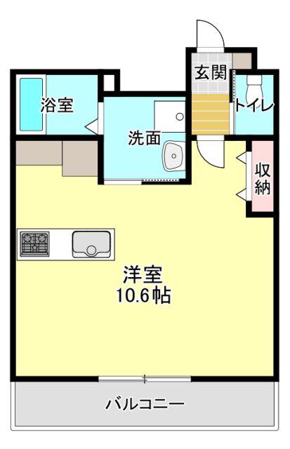 TKマンション中央III(ワンルーム/3階)の間取り写真