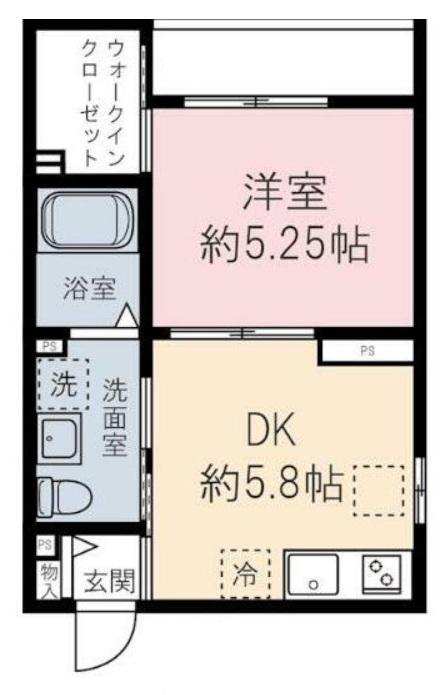 池袋本町1丁目パレス(1DK/2階)の間取り写真