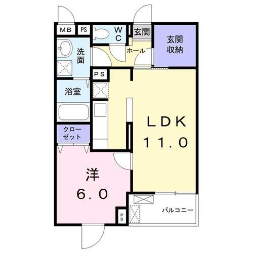 ステイブル日吉(1LDK/2階)の間取り写真