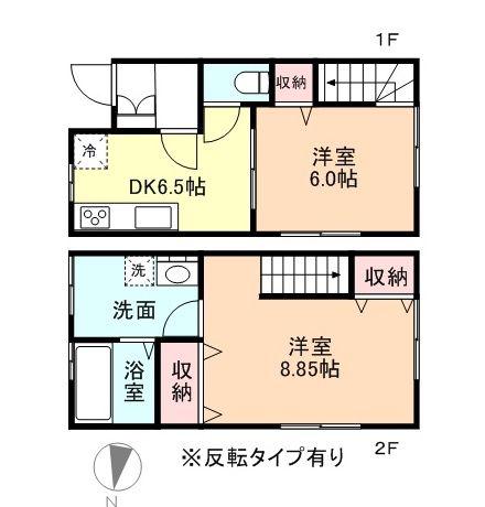 ロッソコルサII(2DK/2階)の間取り写真