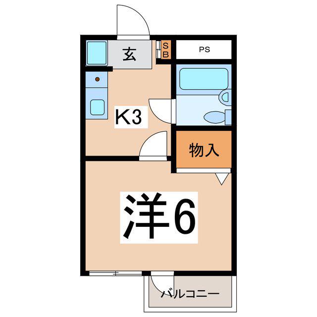 メゾンドールタイヨウ(1K/3階)の間取り写真