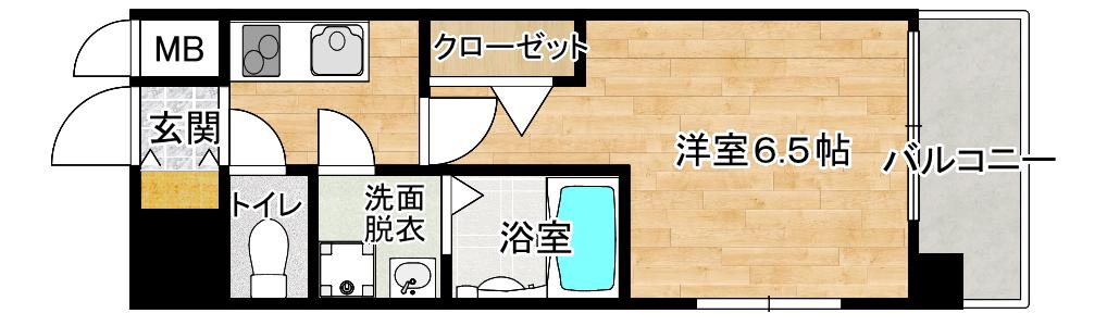 エスリード阿波座パークレジデンス(1K/6階)の間取り写真