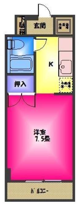 望月ハイツ(1K/2階)の間取り写真