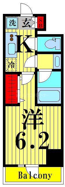 DIPS亀有駅前(1K/3階)の間取り写真