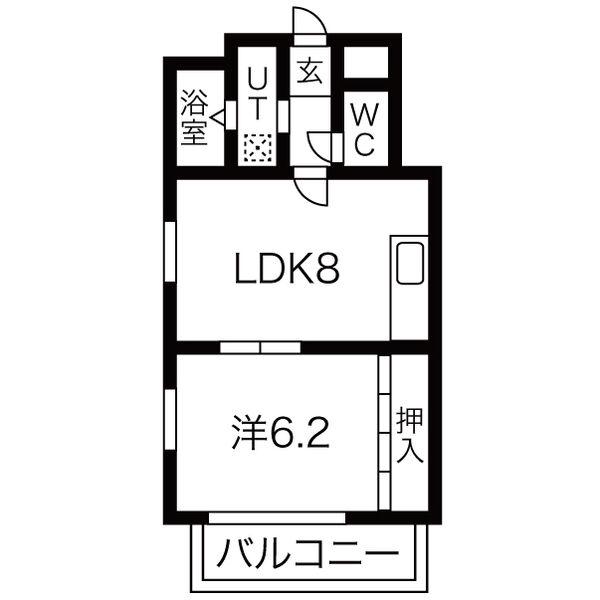 エムワン一社(1LDK/5階)の間取り写真