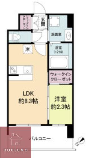 セレニテ江坂エクラ(1LDK/3階)の間取り写真