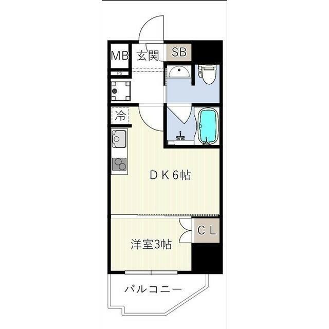 ES-GRANDE木場公園(1DK/4階)の間取り写真
