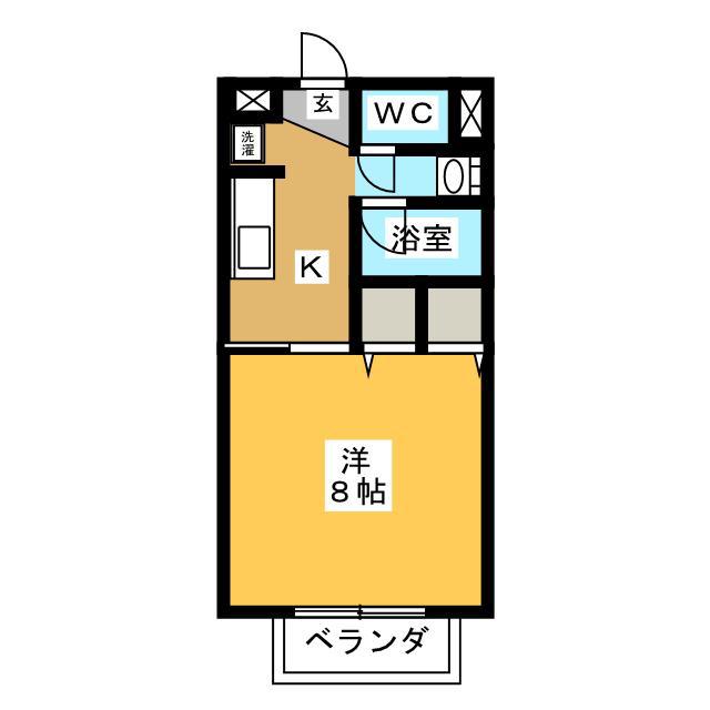 サープラスKおおさわ(1K/2階)の間取り写真