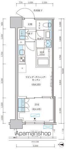 パークアクシス池袋イースト(1LDK/9階)の間取り写真