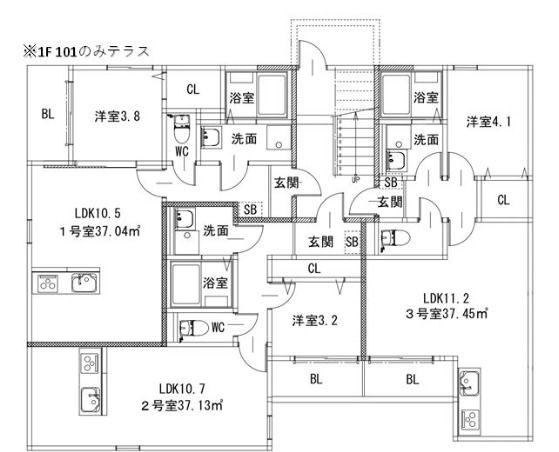 IORIE(1LDK/2階)の間取り写真