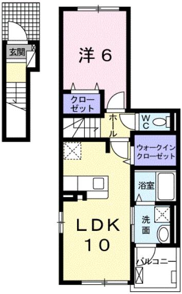 サクセスツリー1(1LDK/2階)の間取り写真