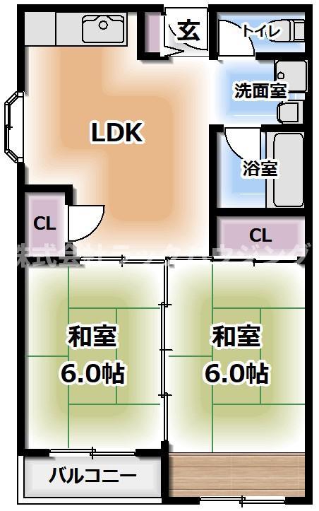 シティライフ中西(2DK/3階)の間取り写真