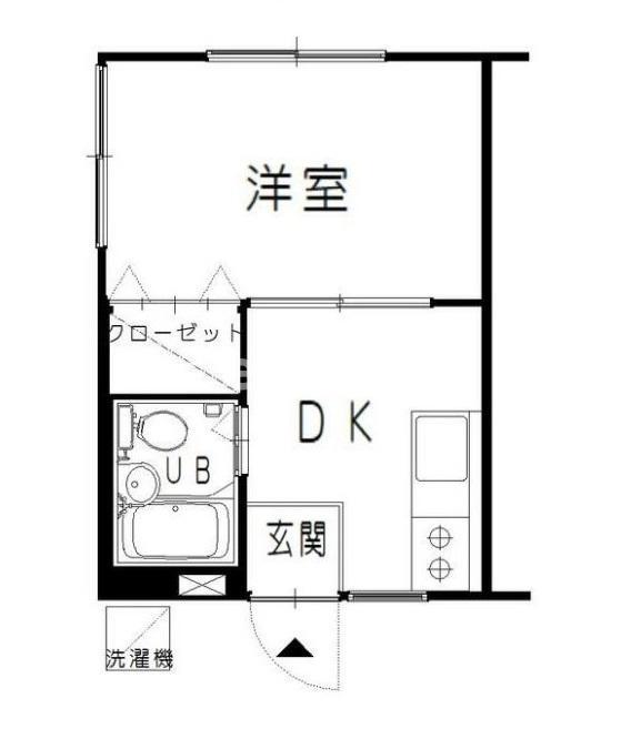 スカイハイツII(1DK/1階)の間取り写真