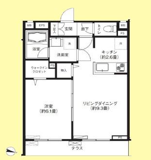 フォルムF(1LDK/2階)の間取り写真