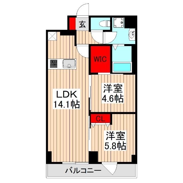 KDXレジデンス上板橋(2LDK/4階)の間取り写真