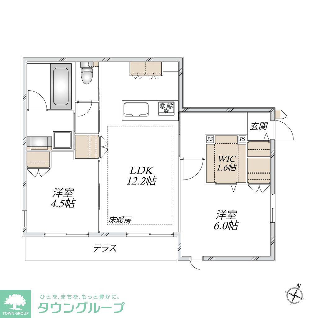 フェリス(2LDK/1階)の間取り写真