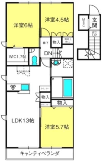 コルサージュ(3LDK/2階)の間取り写真