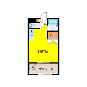 ハイツワールド(1K/1階)の間取り写真