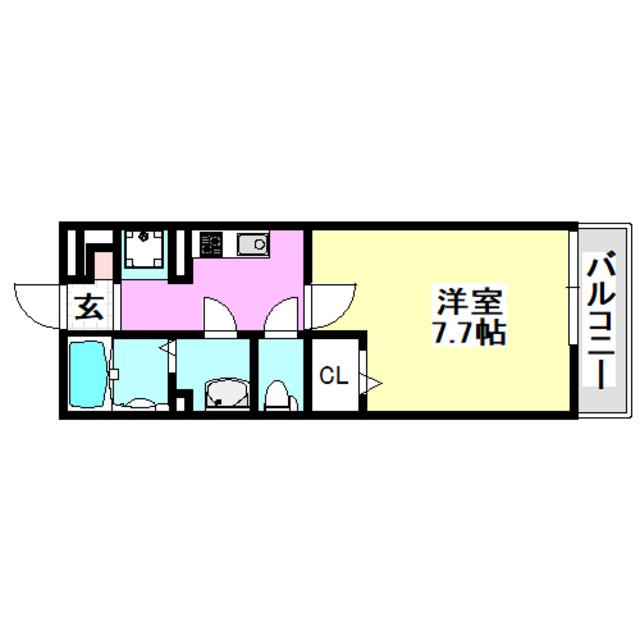リブリ・茨木春日(1K/1階)の間取り写真