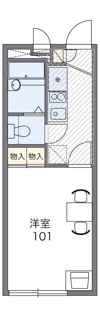 レオパレスヴィラ弐号館(1K/1階)の間取り写真
