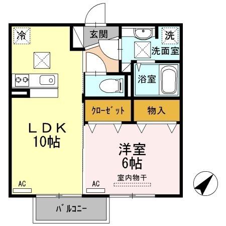 グランルミエール高砂(1LDK/1階)の間取り写真