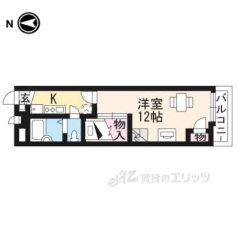 レオパレス花園(1K/1階)の間取り写真