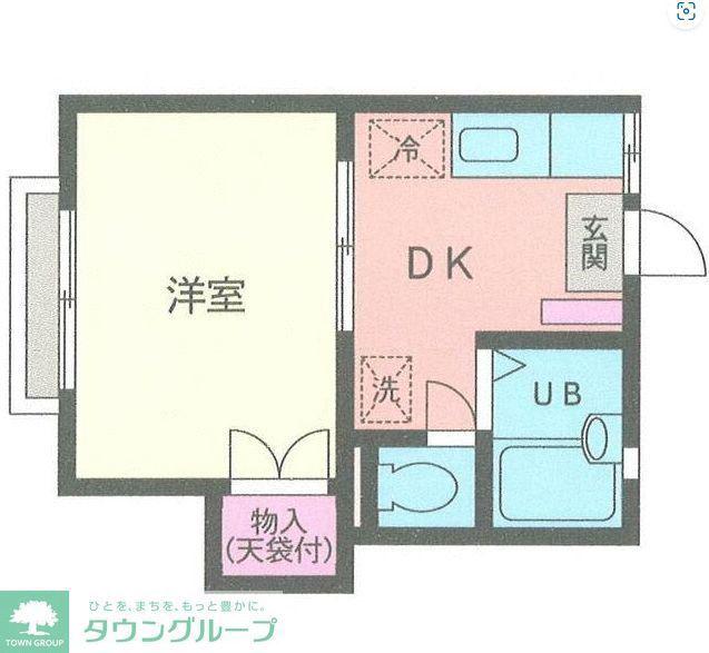 エコーハイツ(1DK/2階)の間取り写真