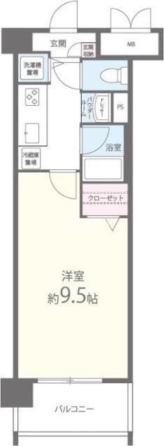 メゾンクレールIII(1K/2階)の間取り写真
