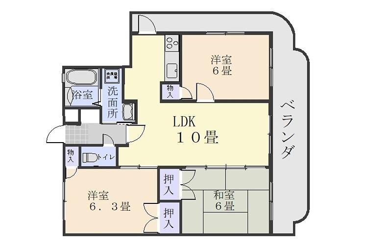 コーデリア鈴(3LDK/1階)の間取り写真