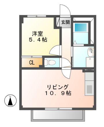 シェルヴェール(1LDK/1階)の間取り写真