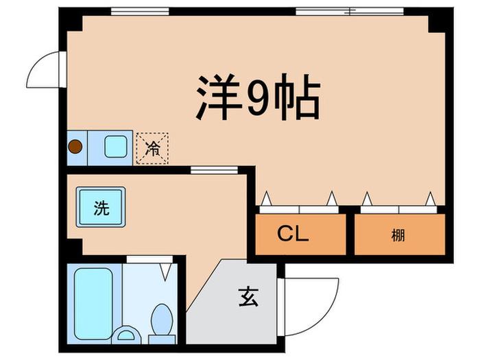 南元町コーポ(ワンルーム/2階)の間取り写真