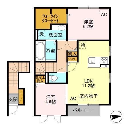 ルーチェ(2LDK/2階)の間取り写真