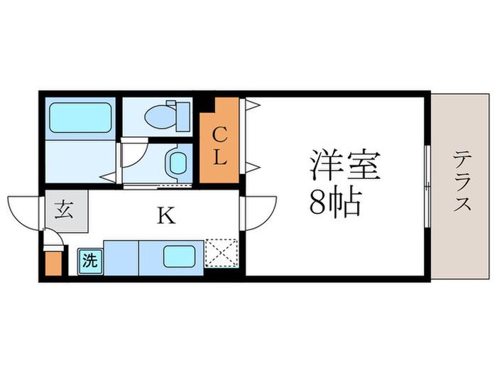 REAL COURT(1K/1階)の間取り写真