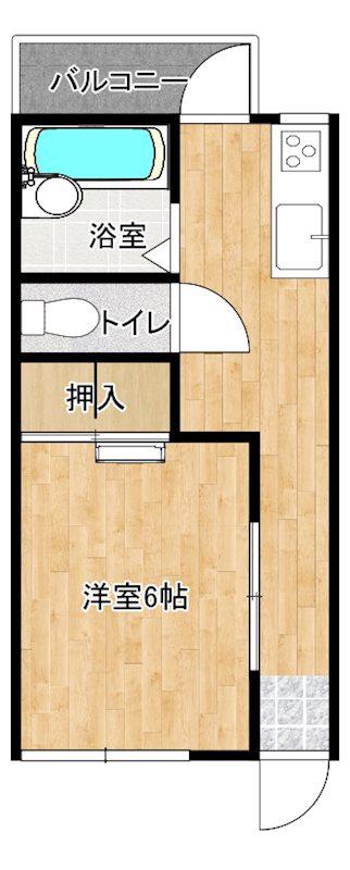 SUNGREAT長沢(1K/1階)の間取り写真