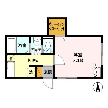 カーサビアンカ(1K/2階)の間取り写真
