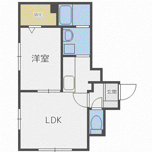 グランメール澄川(1LDK/3階)の間取り写真