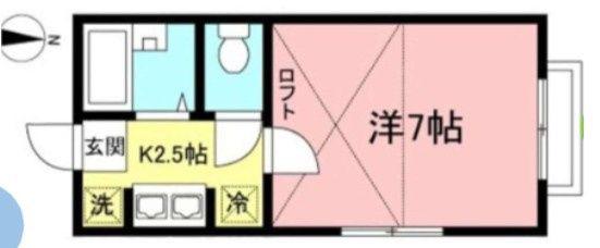 エクセル6(1K/2階)の間取り写真