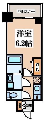ARCOBALENO OSAKA FUSE(1K/8階)の間取り写真