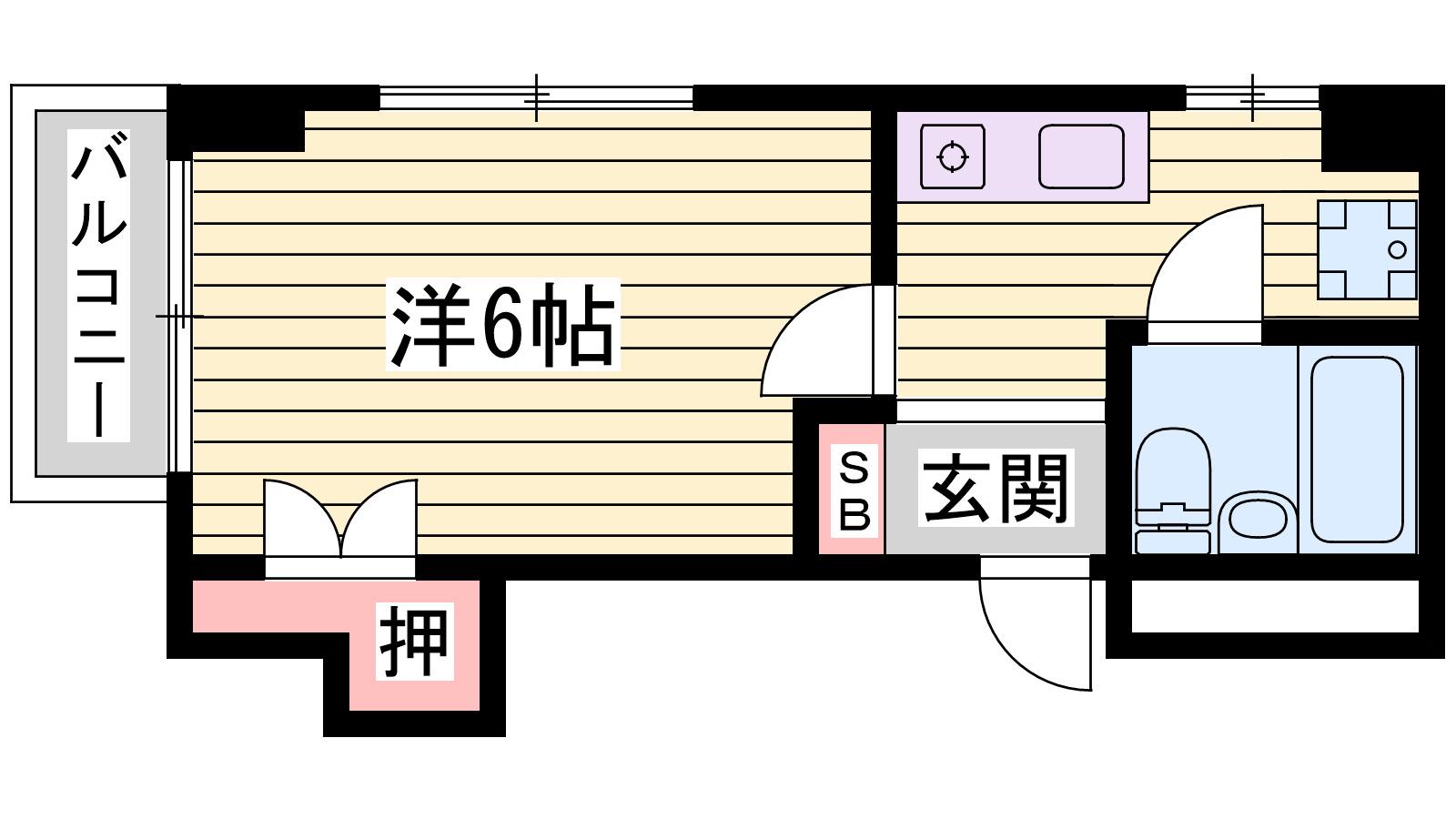 アルペジオ(1K/3階)の間取り写真