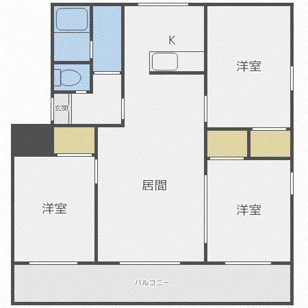 ポプラパークマンションⅡ(3LDK/4階)の間取り写真