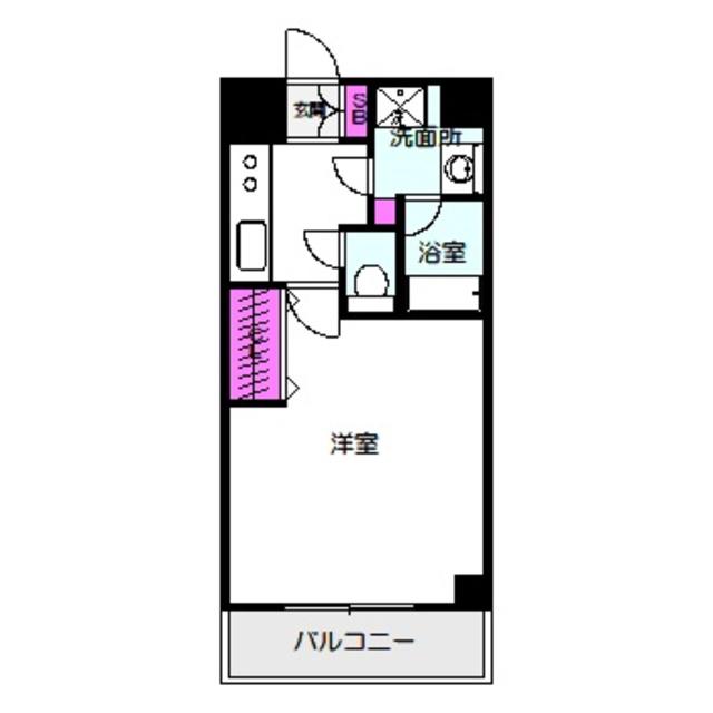 パークキューブ(1K/4階)の間取り写真