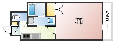 S-FORT中広通(1K/2階)の間取り写真