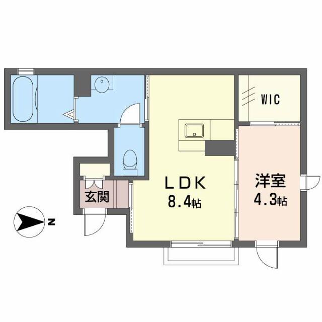 シャーメゾンナナーラ(1LDK/1階)の間取り写真