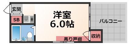メゾンヤマト長堂(1K/4階)の間取り写真