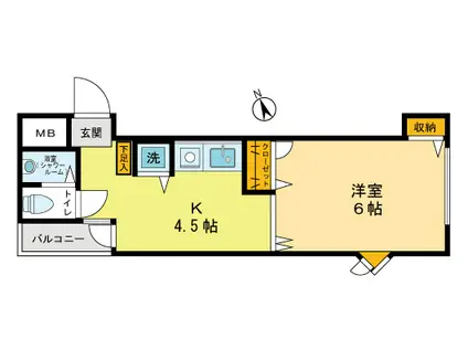 アカンサスシティーハイム(1K/1階)の間取り写真