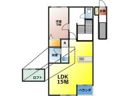 砂子の家(1LDK/2階)の間取り写真