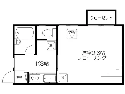 ステートVI(1K/1階)の間取り写真