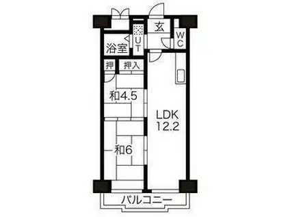 多賀城ロジュマンG棟(2LDK/11階)の間取り写真
