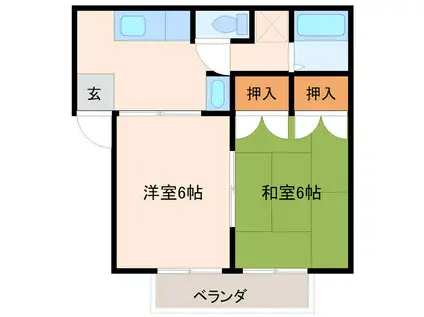 目白コーポB(2DK/2階)の間取り写真